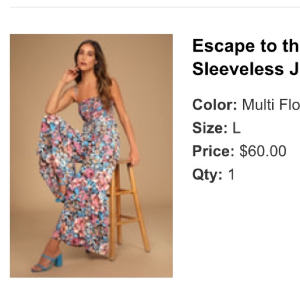 Floral jumpsuit -worn once